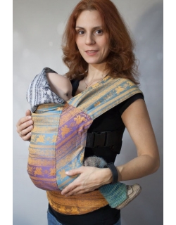 Эрго рюкзак шарфовый с бамбуком двусторонний Карауш, Adel Elegance/Kuzma Rainbow Opal