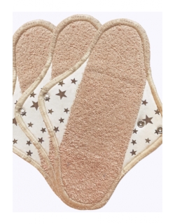 Набор из 3 шт. многоразовых женских прокладок для критических дней: "Регуляр", миндаль