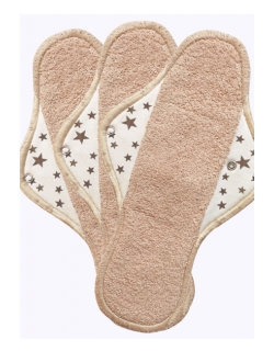 Набор 3 шт. ночных многоразовых женских прокладок, миндаль