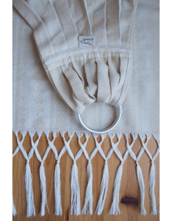 Слинг с кольцами с шелком и шерстью Карауш, Adel Baked Milk с бахромой