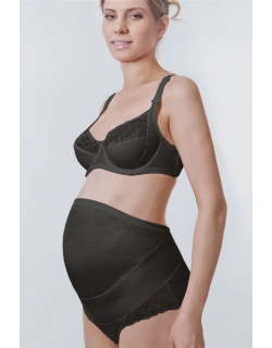 Бандаж трусы для беременных дородовой с кружевом, черный