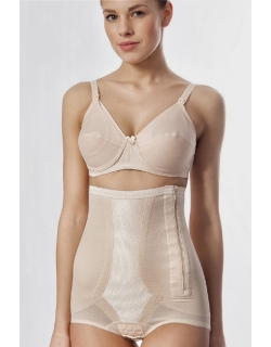 Бандаж трусы послеродовой высокий с косточками (корсет), бежевый
