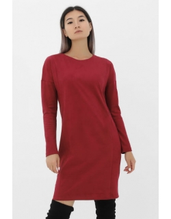 Платье для кормящих и беременных замшевое, гранат