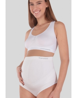 Бандаж трусы для беременных с косточками бесшовный, белый