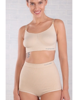 Бандаж трусы послеродовой бесшовный с косточками, бежевый