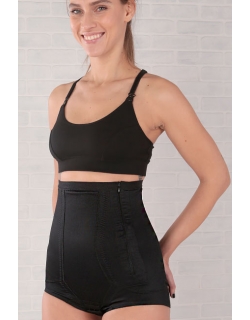 Бандаж трусы послеродовой высокий с косточками, черный