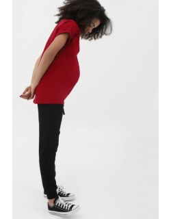 Брюки для беременных и родивших универсальные спортивные из футера (хлопок), черные