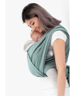 Трикотажный слинг-шарф двусторонний, зеленый с серым