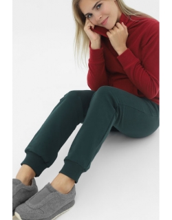 Брюки для беременных и родивших универсальные спортивные из футера (хлопковые), изумрудные