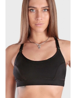 Бюстгальтер-топ для кормления и беременных мягкий (хлопковый), черный