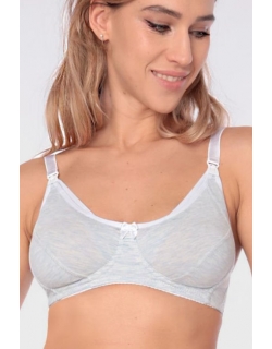 Бюстгальтер для кормления и беременных классический хлопковый, голубой меланж