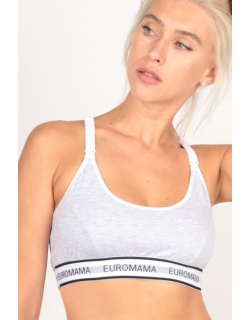 Бюстгальтер-топ для кормления и беременных Sport, серый меланж