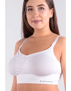 Бюстгальтер-топ для кормления и беременных универсальный (бесшовный), белый