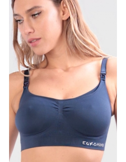 Бюстгальтер-топ для кормления и беременных универсальный (бесшовный), синий