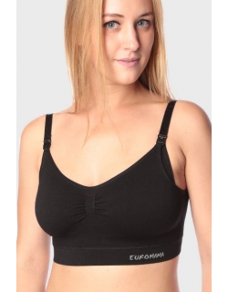 Бюстгальтер-топ для кормления и беременных (бесшовный), черный