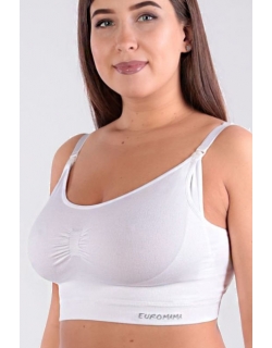 Бюстгальтер-топ для кормления и беременных (бесшовный), белый