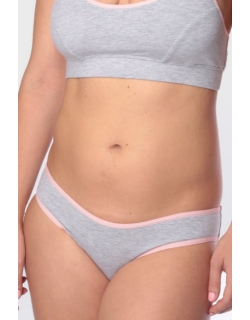 Трусы для беременных и после родов Universal (хлопок), меланж с розовой каемкой