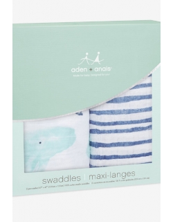 Пеленки муслиновые для новорожденных Aden&Anais большие, набор 2, Seafaring