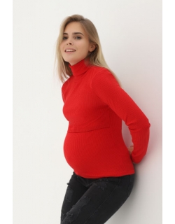 Водолазка для кормящих и беременных Гольф, красный