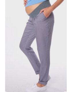 Брюки для беременных и родивших (штапель), серые