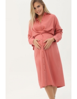 Платье для беременных и кормящих c завязками, пыльная роза