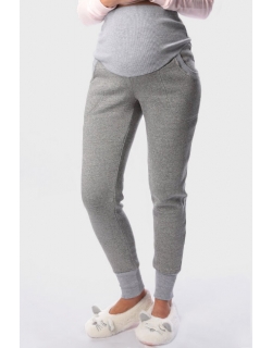 Брюки-джоггеры для беременных с начесом, антрацит