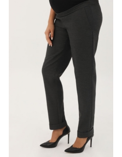 Брюки для беременных и родивших зауженные с отворотами, темно-серые