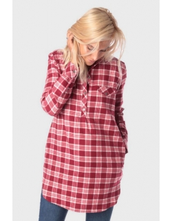 Блуза для беременных в клетку, цвет красный