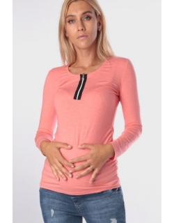 Джемпер для кормящих и беременных, коралл