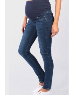 Джинсы для беременных зауженные, темно-синие