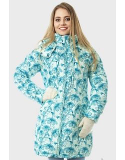 Зимняя слингокуртка Ingrid 3в1, зеленые цветы