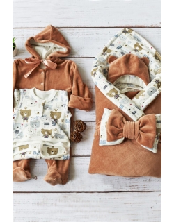 Комплект на выписку демисезонный швами наружу, Teddy (6 предметов)