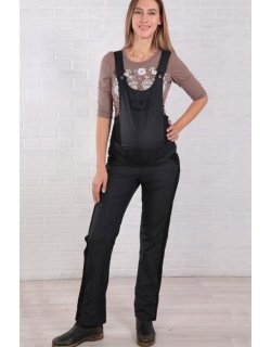 Комбинезон для беременных болонь (на флисе), черный