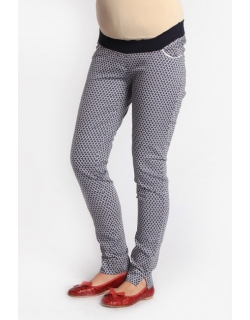 Брюки для беременных и родивших узкие, синий принт