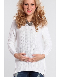 Джемпер для беременных с молниями, молочный