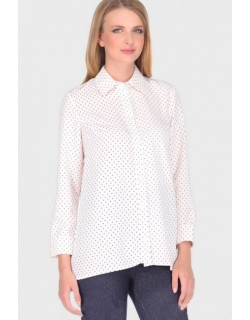 Блуза-рубашка для беременных в горох, цвет молочный