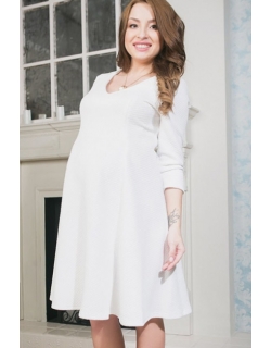 Платье для кормящих и беременных клеш, белое