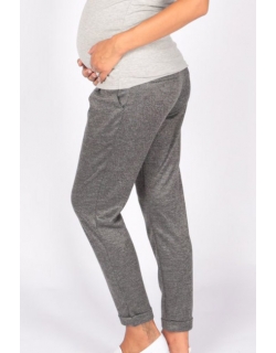 Брюки для беременных и родивших полуспорт, черный меланж