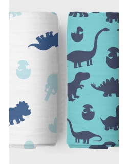 Муслиновые пеленки для новорожденных Adam Stork большие, набор 2, Dino World