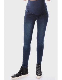 Джинсы для беременных утепленные флисом, темно-синие
