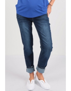 Джинсы для беременных и родивших укороченные, синие