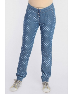 Джинсы для беременных и родивших в горошек, голубые