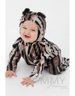 Комбинезон (поддева) флисовый "Тигрёнок", коричневый/черный