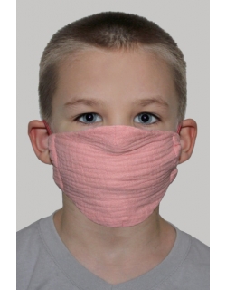Маска медицинская многоразовая детская из муслина, коралловый
