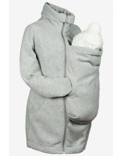 Флисовая слингокуртка и куртка для беременных, дымчатый