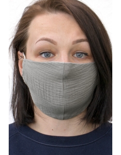 Маска медицинская многоразовая из муслина (для взрослого), серый