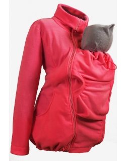 Флисовая слингокуртка и куртка для беременных, коралловый