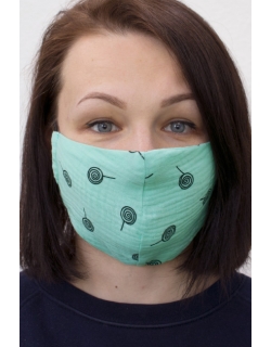 Медицинская маска многоразовая марлевая (для взрослого), Mint Candy