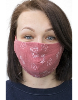 Маска медицинская многоразовая защитная от вирусов (для взрослого), принт Peppa Pig