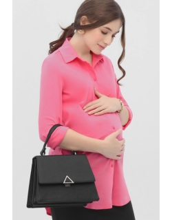 Рубашка для беременных и кормящих из блузочной ткани, розовая